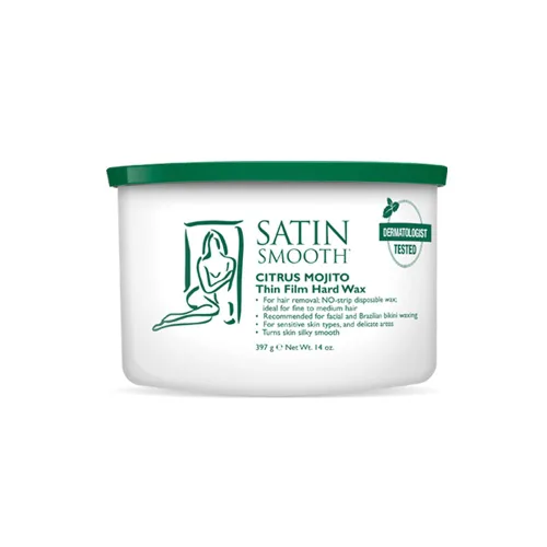 Miniatura 14 de Cera depilatoria en crema de lujo Satin Smooth - Cera suave para cara y cuerpo, depilación profesional para piel sensible, cabello grueso y rizado