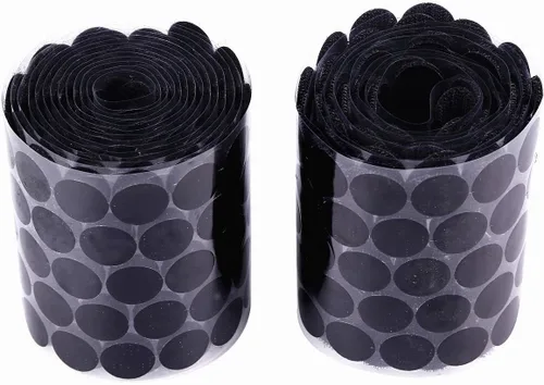 Miniatura 7 de Puntos autoadhesivos, adhesivo fuerte, 1200 unidades (600 pares) de nailon con gancho trasero de 0.59 pulgadas de diámetro, tiras de bucle con Negro