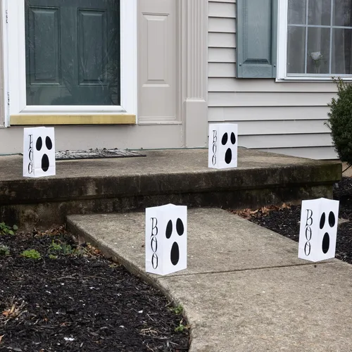 Miniatura 4 de LumaBase Bolsas de plástico Luminaria, Ghost - Juego de 12