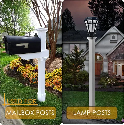 Miniatura 5 de Poste de anclaje de metal resistente con recubrimiento de polvo negro para postes de soporte para buzón o poste de valla de 4 x 4 pulgadas, diámetro