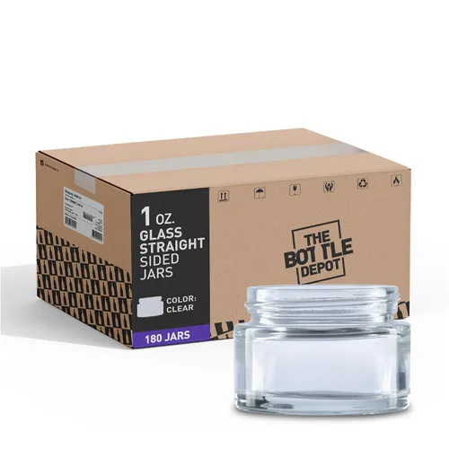 Miniatura 12 de The Bottle Depot - Tarro de vidrio de 4 oz (3.4 fl oz) - Ámbar transparente - 90 frascos - Cierres no incluidos - Acabado de cuello 58-400 - Tarros