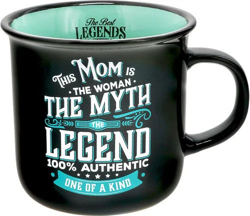 Pavilion Gift Company - Mom The Legend - Taza de cerámica de 13 onzas, taza de café de doble cara, regalo del día de la madre, 1 unidad, paquete de