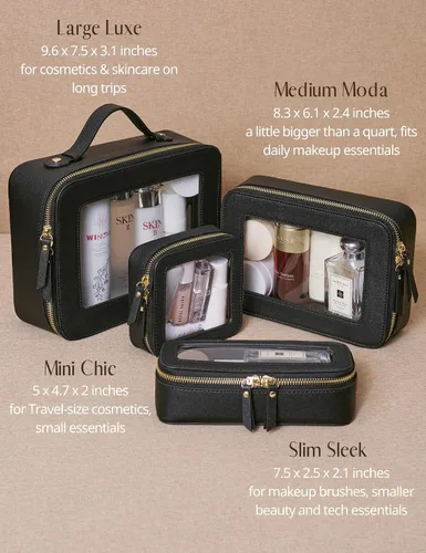 Miniatura 9 de Bolsa de maquillaje transparente Popvibe, estuche de cosméticos de viaje con cremallera, bolsa de aseo transparente con cremallera, organizador