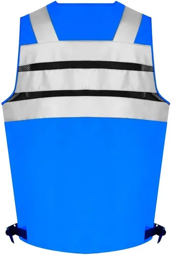 Miniatura 3 de SUXIBIP - Chaleco de seguridad de 10 bolsillos para hombres y mujeres, chaleco de alta visibilidad con tiras reflectantes 3M, tela Oxford Azul