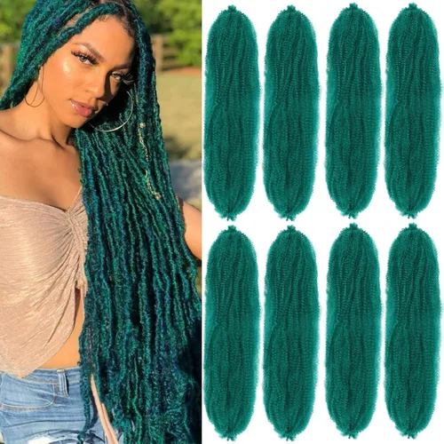Miniatura 27 de Cabello Rizado Afro Elástico 8 Paquetes Cabello Trenzado Marley Twist Cabello Spring Twist Pre-Separado para Locs Falsos Cabello de Ganchillo Kinky