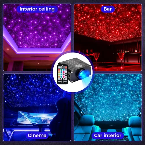 Miniatura 3 de Kit de luces de estrella para techo GEARPASS, kit de luces de estrella para techo, 600 piezas de 0.03 pulgadas 9.8 pies de fibra óptica para techo