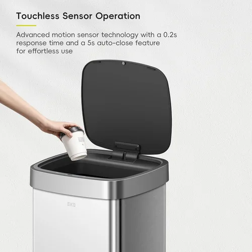 Miniatura 5 de EKO EcoSmart - Basurero de cocina alto y grande, 80L/21.1 G de alta capacidad, cubo de basura con sensor de movimiento cuadrado suave sin contacto