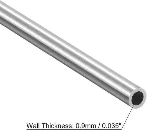 Miniatura 3 de uxcell 3 tubos capilares de acero inoxidable 304, OD 5 mm x 0.9 mm de espesor de pared, longitud de 250 mm, tubería metálica para maquinaria