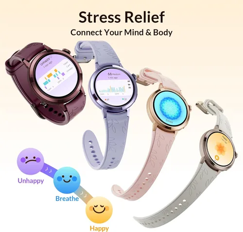 Miniatura 6 de AMOLED - Reloj inteligente para mujer, compatible con iPhone/Samsung/Android, más de 110 modos deportivos con monitor de frecuencia cardíaca, sueño