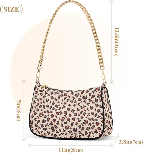 Miniatura 2 de Bolso de hombro con cadena pequeña para mujer, bolso de mano con cremallera