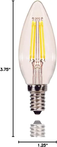 Miniatura 9 de Satco S29877 Bombilla de candelabro en acabado claro, transparente