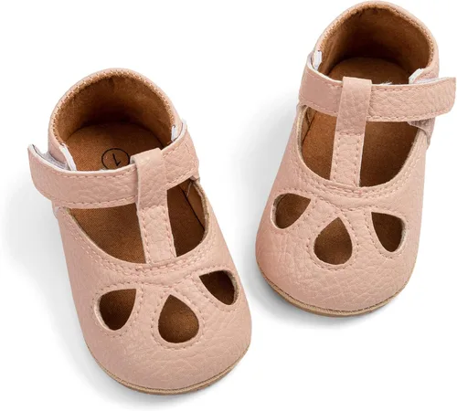 Miniatura 90 de RVROVIC Mocasines de princesa para bebé, zapatos brillantes de Mary Jane, zapatos de cuna de suela suave y ligera de primera calidad, zapatos