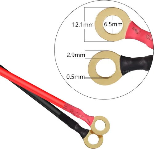 Miniatura 3 de Cable de alimentación CC para refrigerador de automóvil de 12 V, terminal de anillo O de 16 AWG a cable de plomo portátil para automóvil
