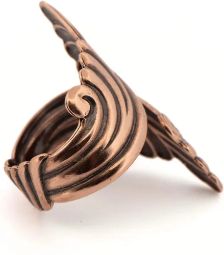 Miniatura 8 de Anillo de desplazamiento de cobre, anillo de derivación de cobre sólido, joyería de cobre puro ajustable