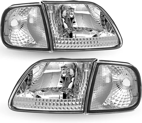 TUSDAR Conjunto de faros delanteros compatible con Ford F150 97-03 / Ford Heritage 04 / 97-02 Ford Expedition / 97-99 Ford F250 con luces de