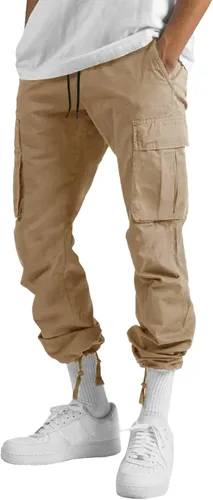 Miniatura 2 de Pantalones cargo para hombre, pantalones casuales de senderismo, ajuste holgado, para deportes al aire libre, con múltiples bolsillos, pantalones