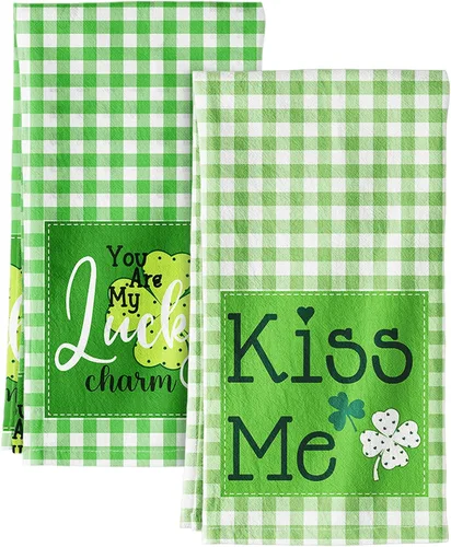 Miniatura 12 de Miss Adola - Juego de toallas de cocina de saco de harina con lazo para colgar - Juego de 2 toallas de cocina de primavera con lazo para colgar
