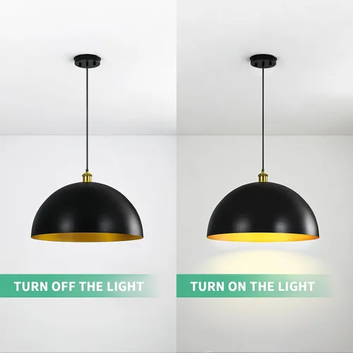 Miniatura 7 de Lámpara Colgante de Granja Negra Accesorios de Lámpara Colgante - Luces Colgantes de Isla de Cocina de 16 pulgadas Luces Colgantes Industriales
