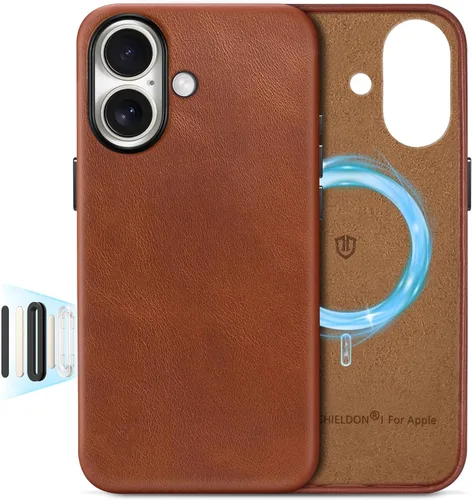 Miniatura 28 de SHIELDON Funda de cuero genuino para iPhone 17 Pro Max de 6.9 pulgadas 2025, [botón de la cámara actualizado], compatible con Magsafe, carga Azul