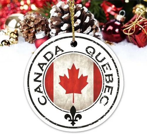 Adornos de Navidad de Canadá Quebec Hoja de Arce Adornos de Cerámica Adornos de Árbol de Navidad Colgante Hogar Decoración Tradicional Festival
