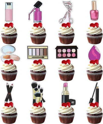 Miniatura 11 de Ercadio 4 piezas de resina para decoración de tartas, cosméticos 3D, lápiz labial, botella de perfume, para maquillaje, decoración de pasteles