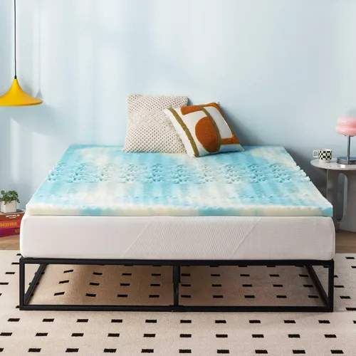 Miniatura 2 de Best Price Mattress - Cubrecolchón de espuma viscoelástica de 2 pulgadas con 5 zonas, con gel en espiral Aerobreeze, certificado CertiPUR-US, Dorm