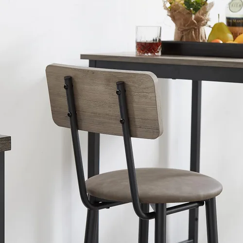 Miniatura 5 de ODUWA Juego de mesa y sillas de bar para 4,5 piezas de altura de mostrador Bistró Pub con 4 taburetes tapizados de poliuretano para comedor, cocina