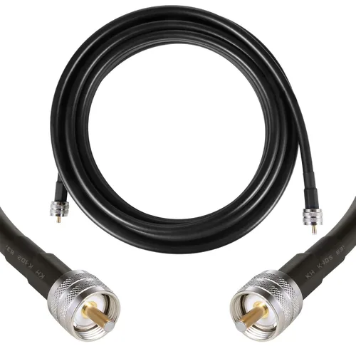 Miniatura 10 de Cable coaxial CB de 15 pies, Cable coaxial KMR400, UHF PL259 macho a macho cables de antena CB de baja pérdida, 50 ohmios para radio HAM, analizador