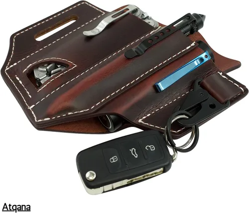 Miniatura 3 de Funda multiherramienta para cinturón (cuero de primera calidad) - Organizador de bolsillo EDC Funda Leatherman Bolsa multiherramienta de cuero