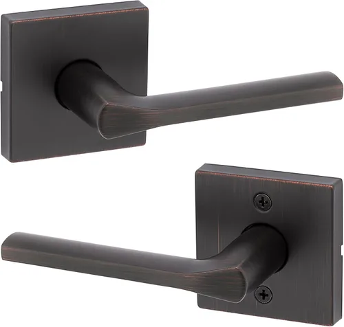 Miniatura 37 de Kwikset Lisboa - Manija interior de puerta de privacidad con cerradura, palanca de puerta para baño y dormitorio, palanca de puerta con botón