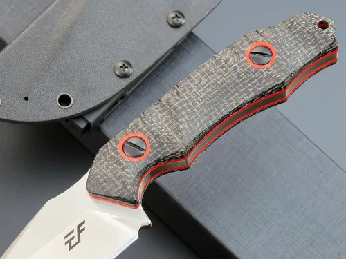 Miniatura 5 de Eafengrow EF136 Cuchillo de hoja fija, hoja de acero de 60.6 in, mango Micarta mango completo EDC herramienta cuchillos fijos para trabajar Negro