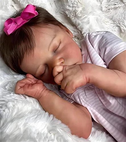 Miniatura 3 de Muñeca realista de bebé Reborn de 18 pulgadas, muñeca de niña recién nacida, vinilo de silicona suave de cuerpo completo, hecho a mano, con juego