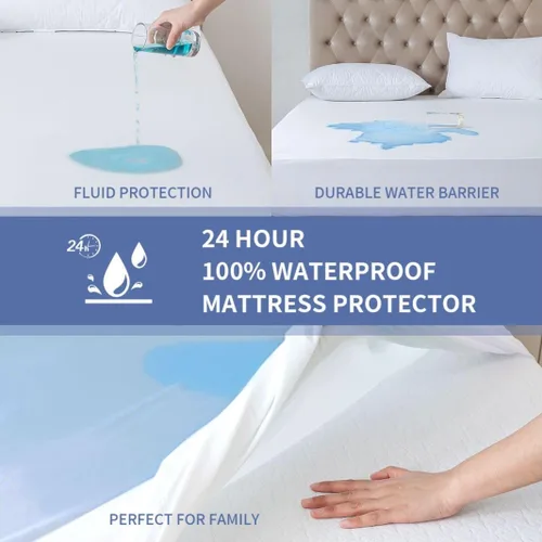 Miniatura 2 de Protector de colchón individual - Funda de colchón suave 100% impermeable y refrescante (39 x 80 pulgadas) Tamaño de cama suave, transpirable
