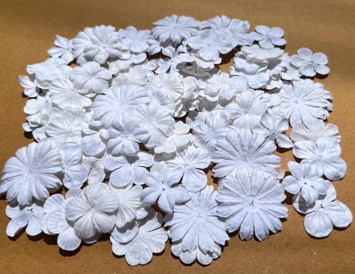 Miniatura 4 de Hecho a mano, 100 unidades de flores mixtas de 0.709 in - 2 pulgadas de papel de morera flores de papel de morera para álbumes de recortes, boda