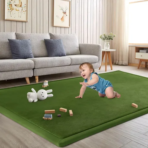 Miniatura 20 de Alfombra de juego para acostar al bebé, alfombrilla para guardería, tapete tipo tatami de espuma viscoelástica de 1.3 pulgadas de grosor, para bebés