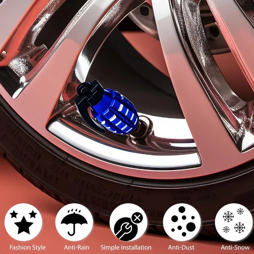 Miniatura 5 de 4 tapas de vástago de válvula de neumático, cubiertas universales de aleación de aluminio para automóviles, camiones, SUV, motocicletas, bicicletas