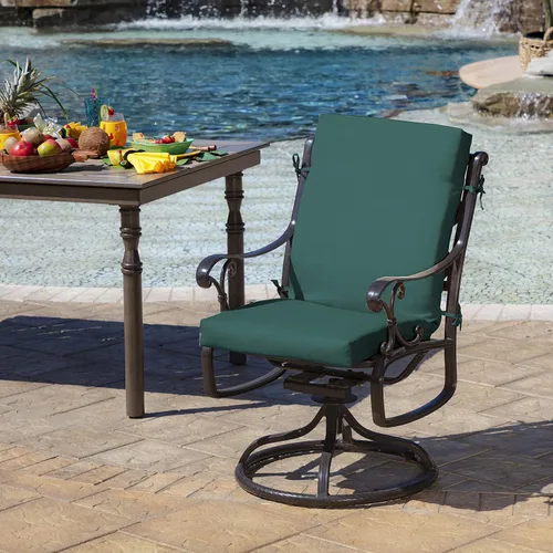 Miniatura 2 de ARDEN - Cojín para silla de comedor exterior de 20 x 20 pulgadas, resistente al agua y a la decoloración, textura verde azul pavo real