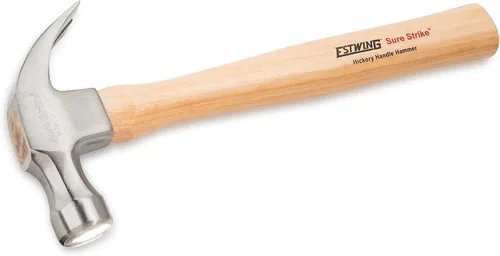 Miniatura 2 de ESTWING Sure Strike Hammer - Martillo de garra curvada de 20 onzas con cara lisa y mango de madera de nogal - MRW20C