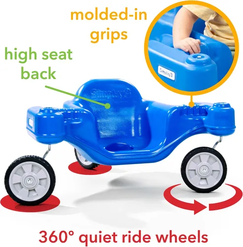 Miniatura 4 de Simplay3 Galaxy Glider - Juguete de montar para niños pequeños y niños de 1-1/2 a 5 años, juguete sensorial giratorio de 360 grados para niños, azul