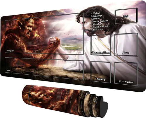 Miniatura 9 de MTG - Alfombrilla de juego de mesa de 23.6 x 13.7 pulgadas, alfombrilla de juego para MTG, TCG, CCG, tarjetas, juegos, mesa grande, tapete de juego