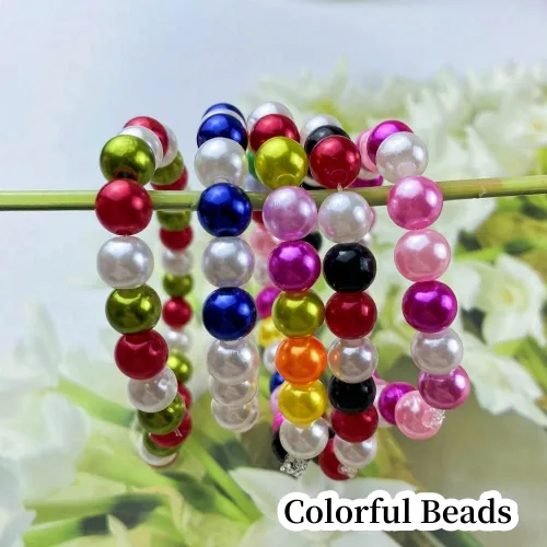 Miniatura 5 de 100 cuentas de perlas para manualidades, perlas de resina de 0.47 pulgadas para hacer joyas, cuentas redondas a granel con agujero para collares