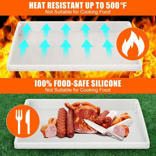 Miniatura 6 de Funda de parrilla de silicona para Blackstone - 28 pulgadas de cobertura verdadera y completa, resistente, apta para alimentos, protectora