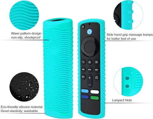 Miniatura 4 de Juego de 3 fundas de silicona para control remoto Fire TV Stick Soft washable silicone skin, compatible with most Fire TV 4K remotes, anti-slip