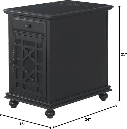 Miniatura 3 de Martin Svensson Home Elegante mesa auxiliar para silla con potencia, 24 pulgadas de ancho x 16 pulgadas de profundidad x 25 pulgadas de alto, negro