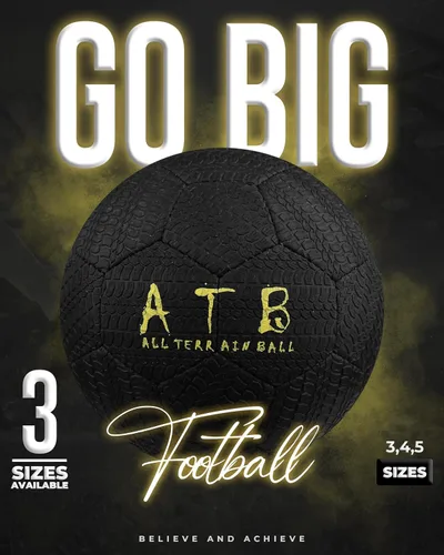 Miniatura 3 de American Challenge Balón de fútbol de goma todo terreno – Tamaños oficiales 2, 3, 4 y 5 – Pelota de fútbol duradera para calle y entrenamiento
