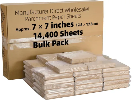 Miniatura 11 de Cuadrados de papel pergamino pequeños comerciales de 4 x 4 pulgadas (43,200 hojas), sin blanquear, antiadherentes, precortados, para envoltorios