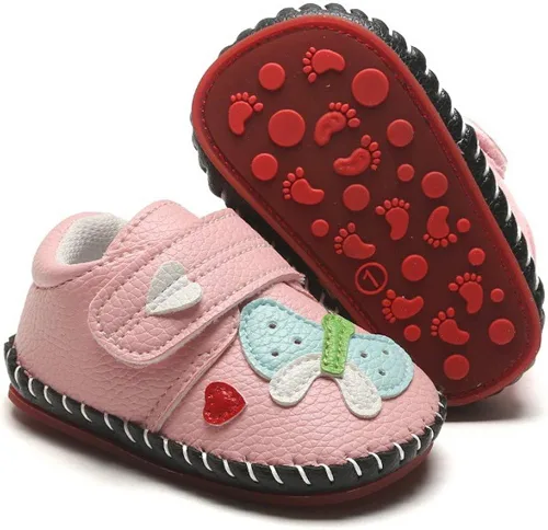HsdsBebe Zapatos deportivos de piel sintética para bebés, niños y niñas, con suela de goma, primeros pasos, zapatillas de cuna