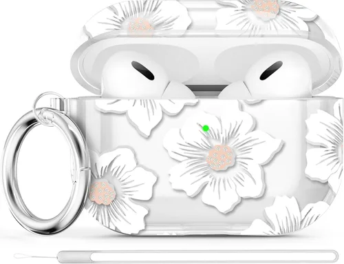 Miniatura 40 de Maxjoy Funda compatible con AirPods Pro, funda con diseño de vaca clara para mujeres y niñas, bonita funda protectora suave con llavero compatible