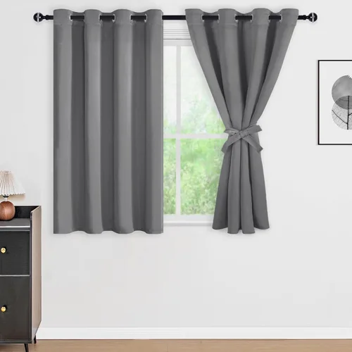 Miniatura 43 de DWCN Cortinas 100% opacas de 84 pulgadas de largo para dormitorio con forro negro, paneles de cortina de ventana de doble capa con aislamiento Azul