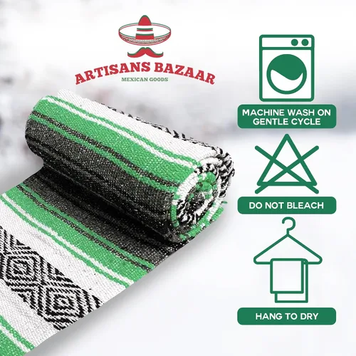 Miniatura 58 de Artisans Bazaar Poncho tradicional mexicano de Baja para hombres y mujeres, auténtico sarape de Gaban, manta de vaquero Pancho Jorongo